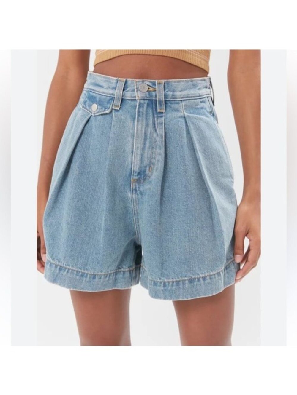 BDG Urban Outfitters Women’s Jean Shorts Pleated High Waisted Size 24 Denim